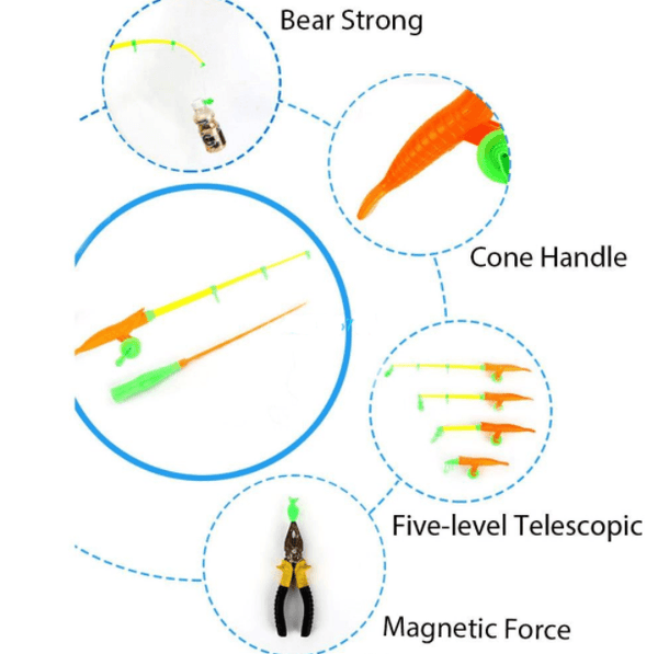 Magnetic Fishing Toy Rod Net Set
