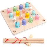 Wooden Magnetic Memory Chess Fishing Puzzle