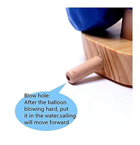 Pine Wooden Toy Balloon Boat