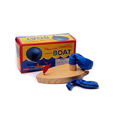 Pine Wooden Toy Balloon Boat