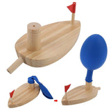 Pine Wooden Toy Balloon Boat