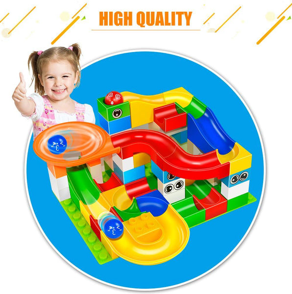 Buy 8 Get 7 Crazy Happy Ball - Marble Race Track - 48 Large Pieces Set