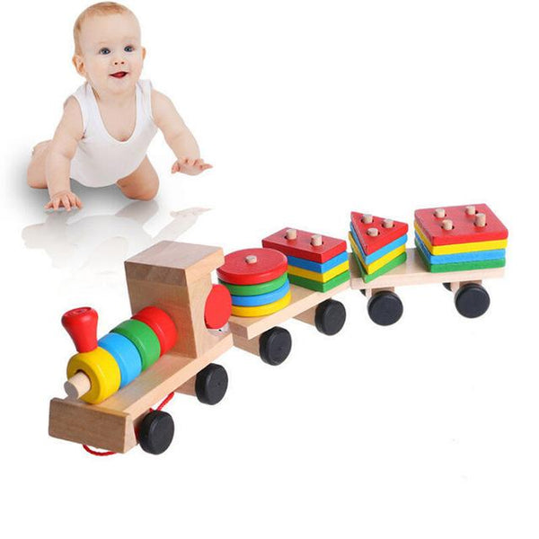 Wooden Geometric Train Truck