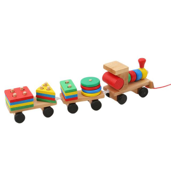 Wooden Geometric Train Truck