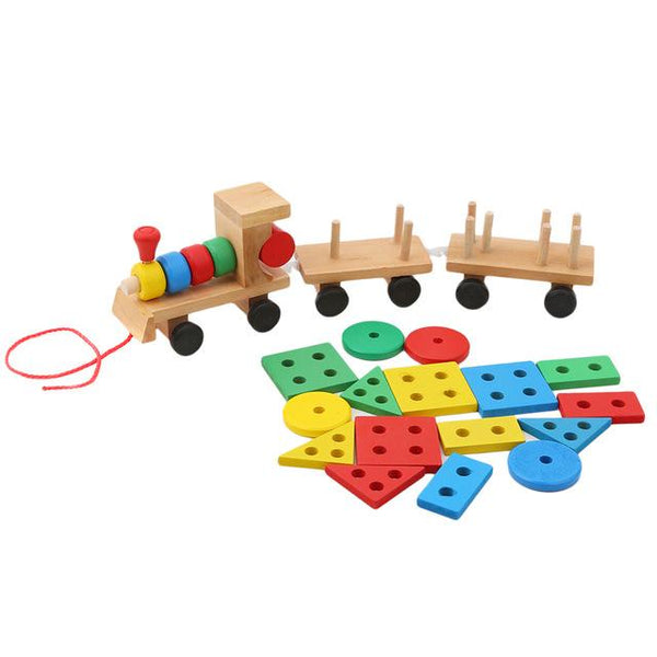 Wooden Geometric Train Truck