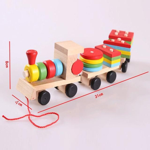 Wooden Geometric Train Truck