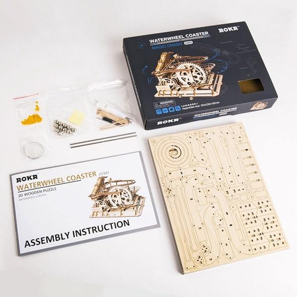 Wooden Mechanical DIY Puzzle - Watersheel Coaster