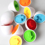 Matching Shapes and Colors Puzzle Eggs - 6 PCS