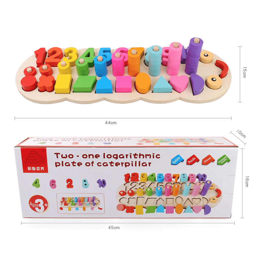 Children wooden montessori materials learning to count numbers matching digital cheap shape match early education teaching math toys