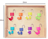 Wooden Montessori Tray Locks Set