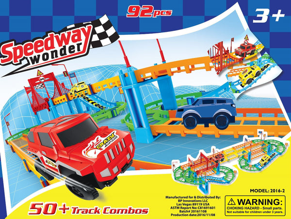 (Two Sets) 2 X  Speedway Assembly Adventure (92 piece)