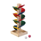 Sensorial Wooden Leaves Marble Run Toy